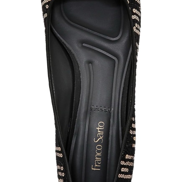 Franco Sarto Black and Gold Sequin Heels Size 7 - Picture 9 of 10